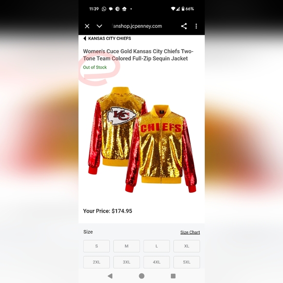 Kansas City Chiefs NFL Apparel Sequin Jacket Size Large pristine condition - Picture 10 of 10